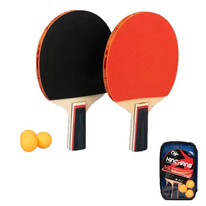 Set palete tenis de masa TodyJeyHo, ergonomic, negru rosu, 28x17x5cm, 1000g