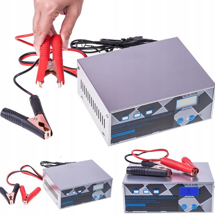 Redresor auto Linbox 12V/24V 20A, compact, cu functie de reparare, culoare negru-gri, dimensiuni 26,5x19cm
