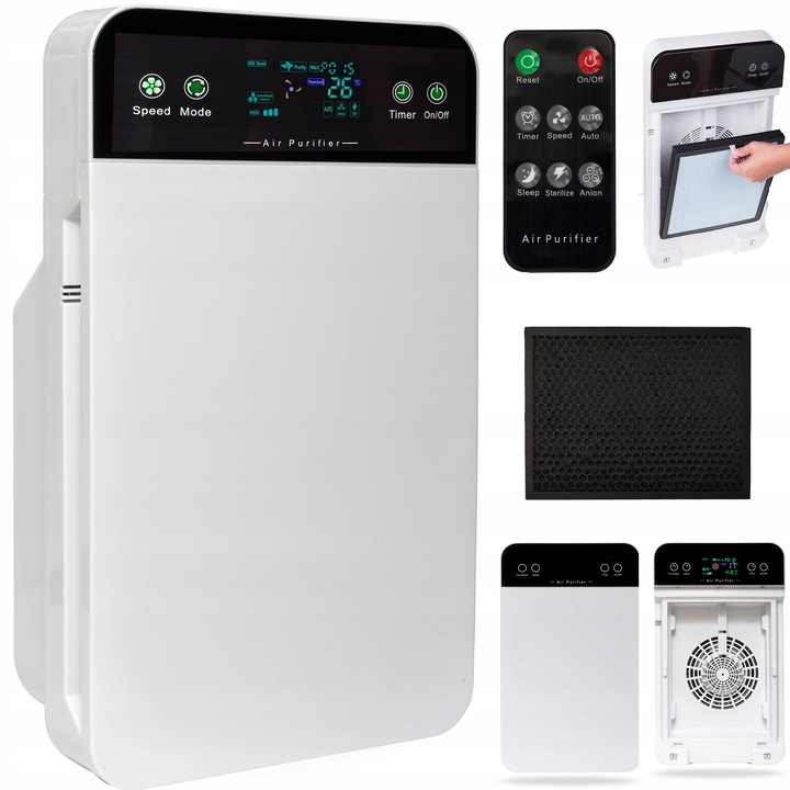 Purificator de aer automat, 35W, 7 in 1, filtru HEPA, control de la distanta, pentru incaperi de pana la 60 m²