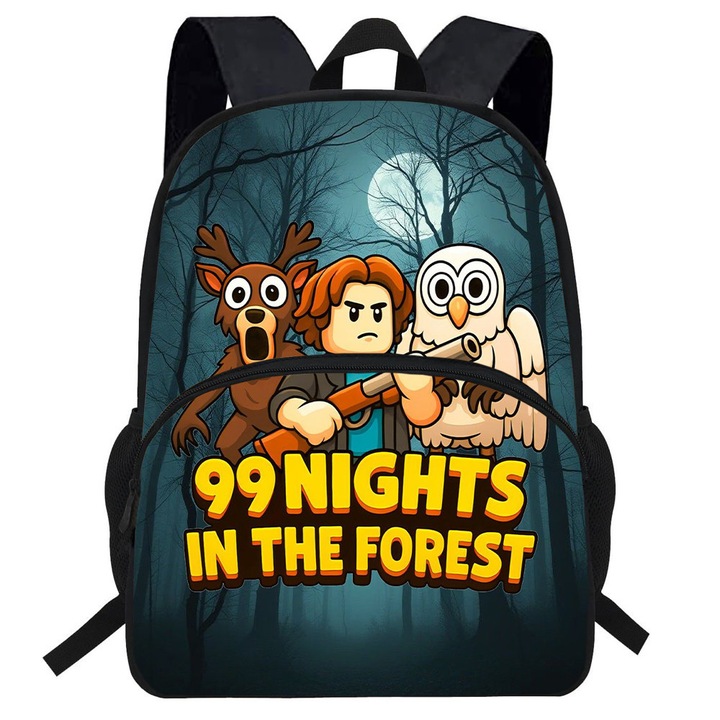 Ghiozdan student "99 Nights in the Forest", capacitate mare, 16 inch, multicolor