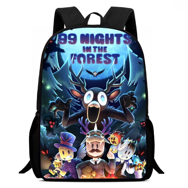 Ghiozdan student "99 Nights in the Forest", capacitate mare, 29x12.5x42cm, multicolor