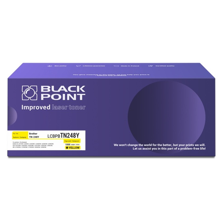 Тонираща касета BLACK POINT TN-248Y, черна, за лазерни принтери