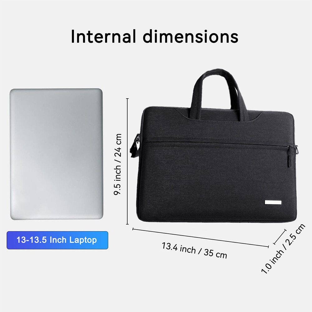 Servieta laptop TodyJeyHo, 13", negru, impermeabila, bretele ergonomice
