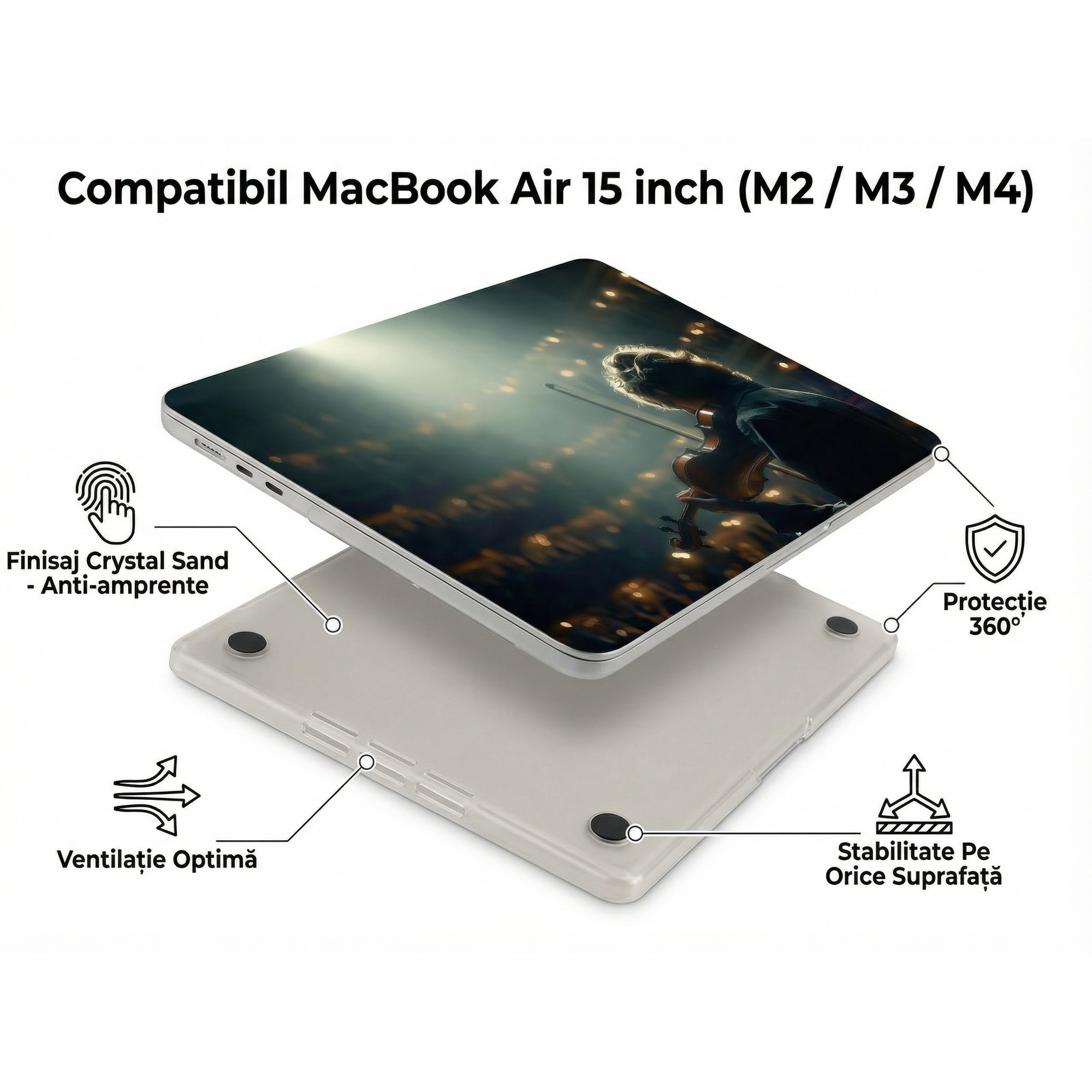 Husa Protectie Artinplace pentru MacBook Air 15 inch, multicolor