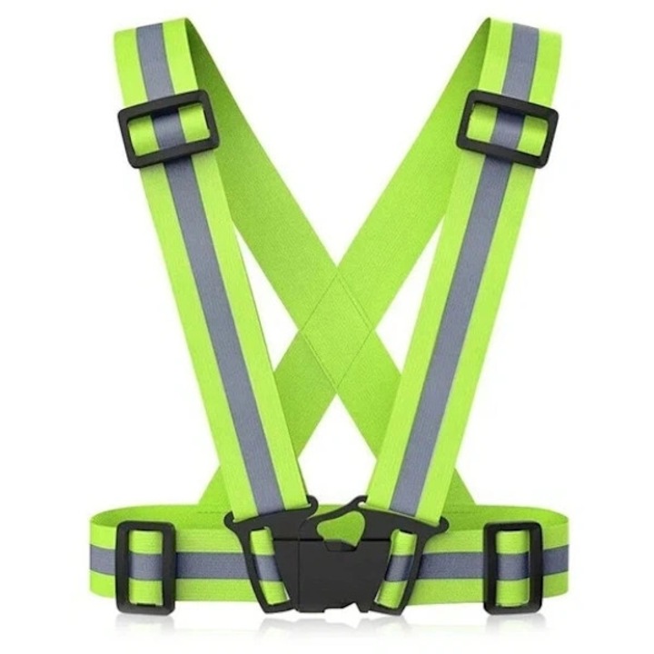 Set 4 articole reflectorizante pentru copii, adulti, vesta reflectorizanta, verde