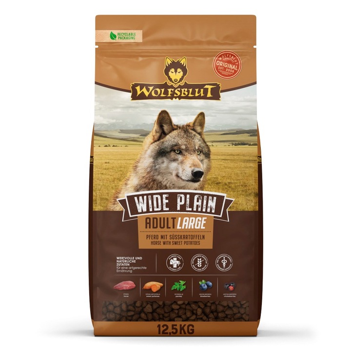 Hrana pentru animale de ferma, WOLFSBLUT, Wide Plain, 12,5kg, pentru rase mari