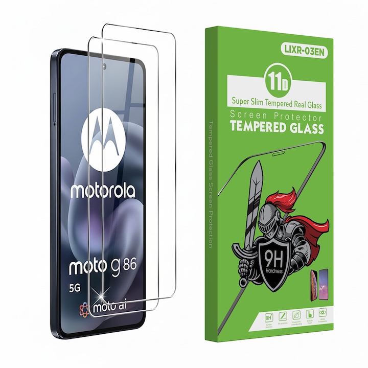 Set 2 Folie Protectie pentru Motorola Moto G86 / G86power, Sticla Temperata 9H+, Claritate Super HD, Tratament Oleofob si Anti-Amprente, LIXR-03EN®