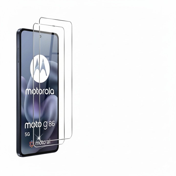 Комплект 2x Защитно фолио за Motorola Moto G86/G86power, от закалено стъкло 9H+, Super HD яснота, електронно олеофобно и анти-отпечатъчно покритие