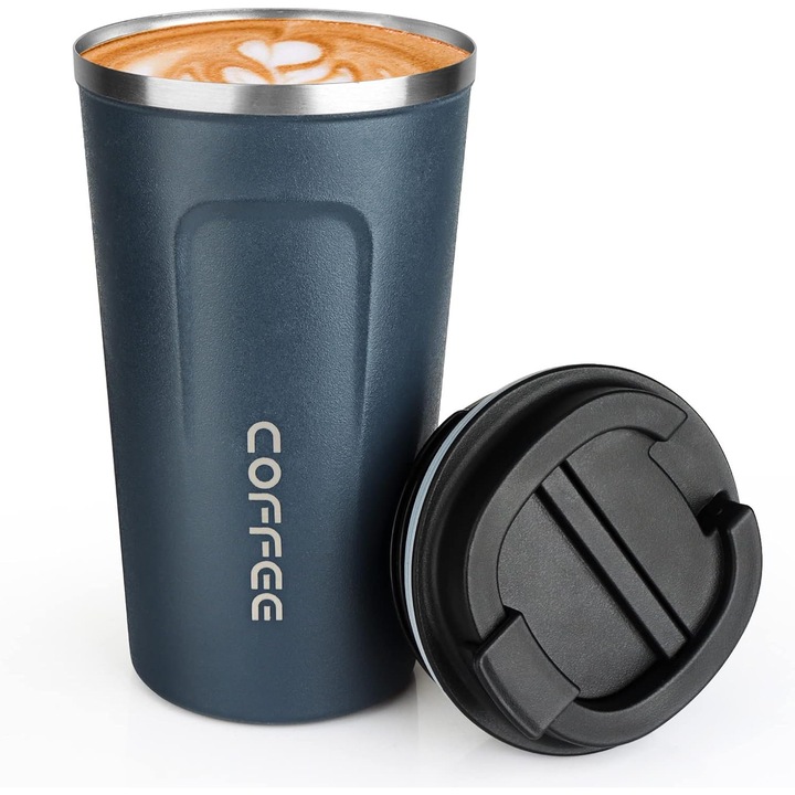 Termos ElfAnt, 510ml, inox, capac etans, negru