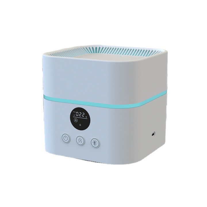 3 az 1-ben légtisztító és párásító, 500 ml, akár 200 nm-es szobákhoz, illóolaj diffúzorral, márkajelzés nélkül.