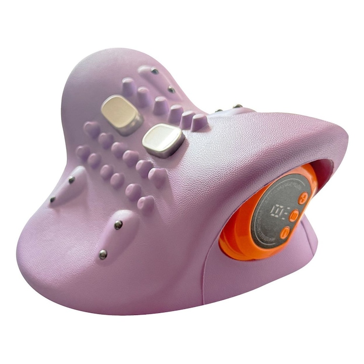 Вибрираща масажна възглавница, лавандулово лилаво, компактни размери