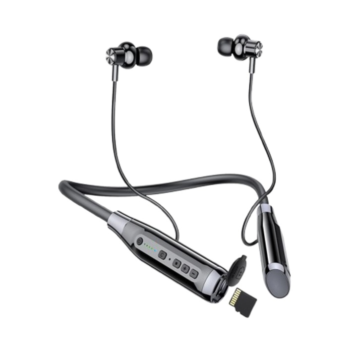 Безжични слушалки, IPX5 водоустойчиви, Bluetooth 6.0, черен, за възрастни