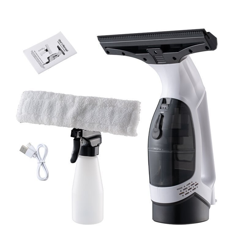 Aspirator de Geamuri, IDAMAKON, Pulverizator Incorporat și Racleta, Rezervor 150 ml, Negru, 21,5x11,5x32,5cm