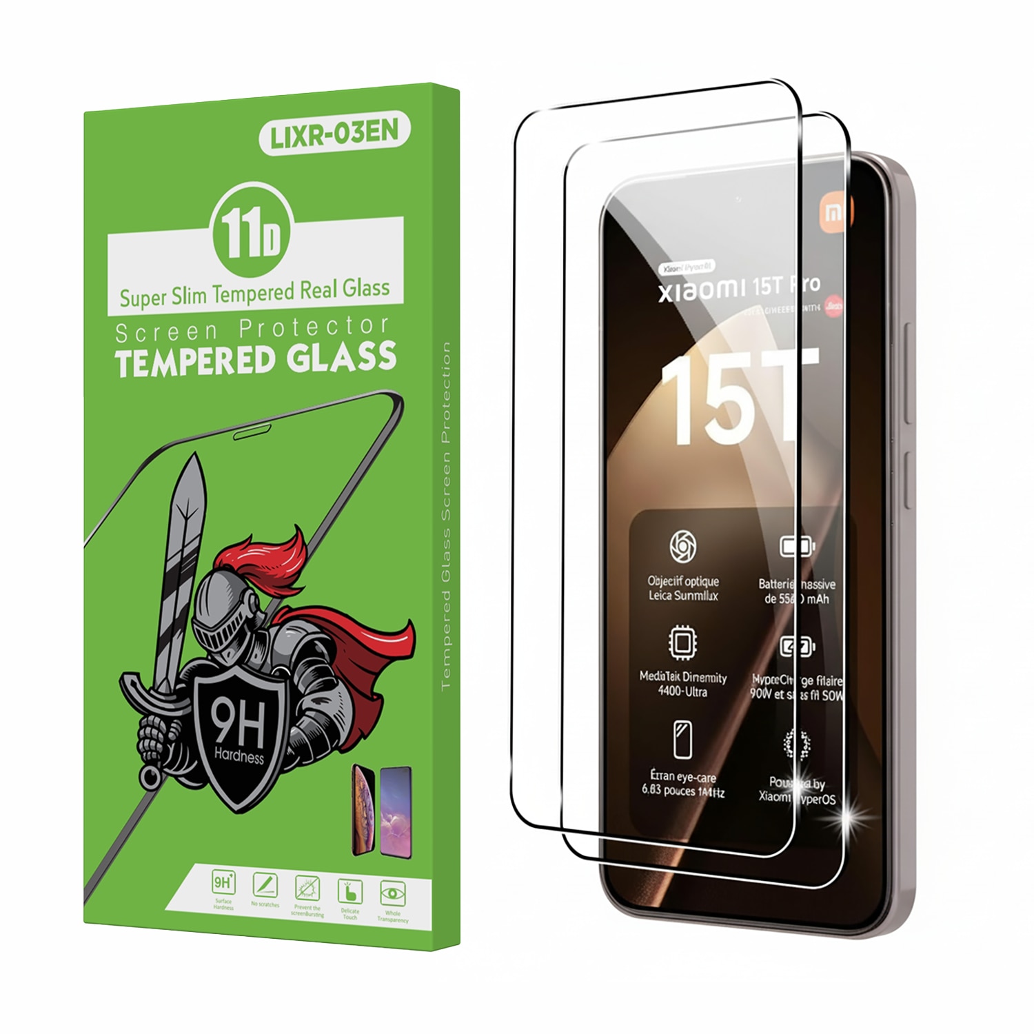 Set 2 Folie Protectie pentru Xiaomi 15T, Sticla Temperata 9H+, Claritate Super HD, Tratament Oleofob si Anti-Amprente, LIXR-03EN®
