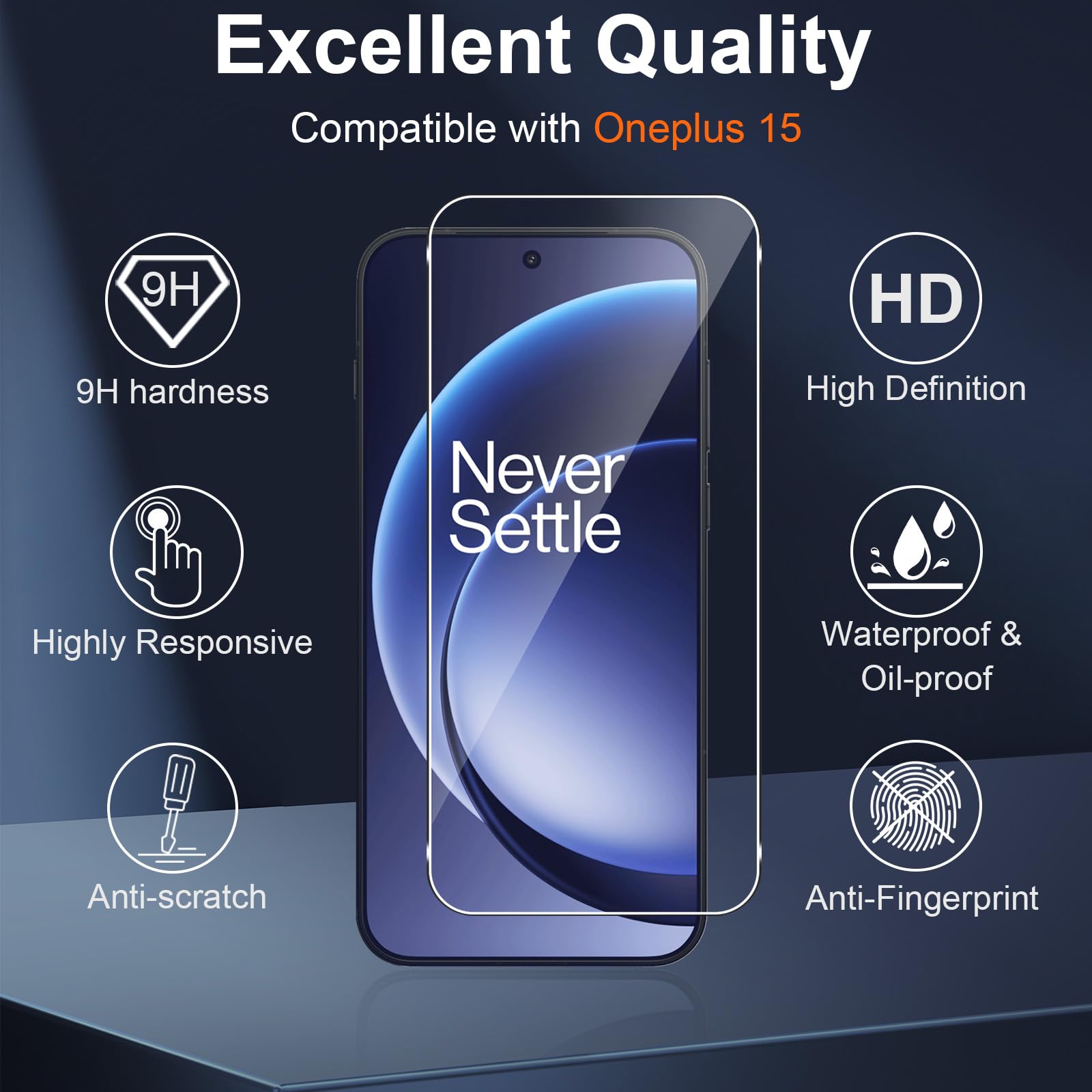 Set 2x Folie de Protectie LIXR-03EN pentru Oneplus 15, Sticla Securizata 9H+, Anti Amprente