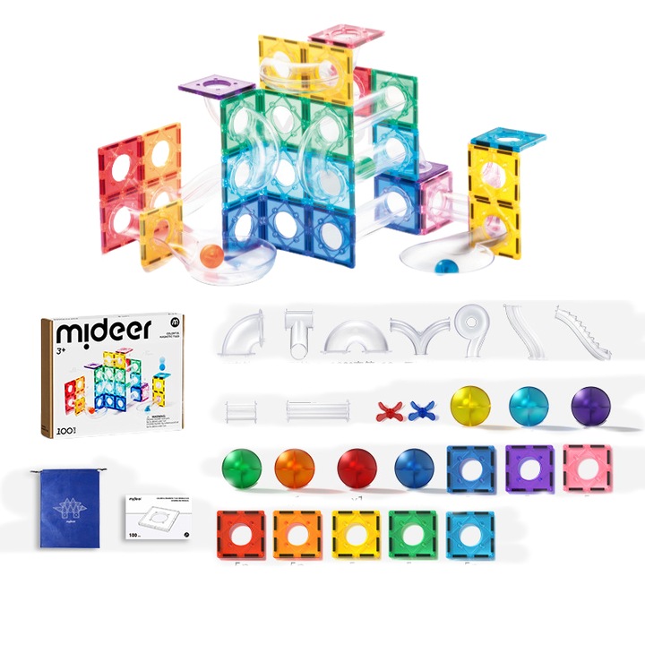 Mágneses építőkészlet gyerekeknek, 100 darabos, 3D design, többszínű, 3-8 éves korig