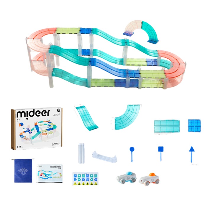 Mágneses építőkészlet gyerekeknek, 115 darab, 3D design, többszínű, 3-8 éves korig
