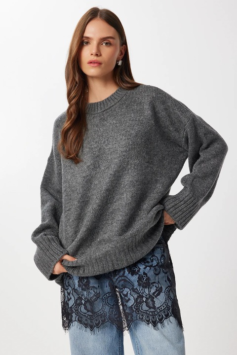 Fusta mini, Happiness Istanbul, Negru, Dantela