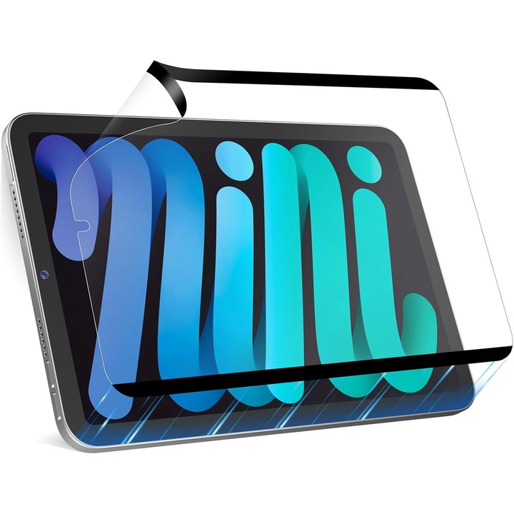 Folie tip hartie magnetica, detasabila si reutilizabila, set 2 buc, pentru iPad mini 7 (A17 Pro, 2024) si iPad mini 6 (8.3", 2021), mata anti-orbire, nano-adeziune, pentru notite, desen si arta