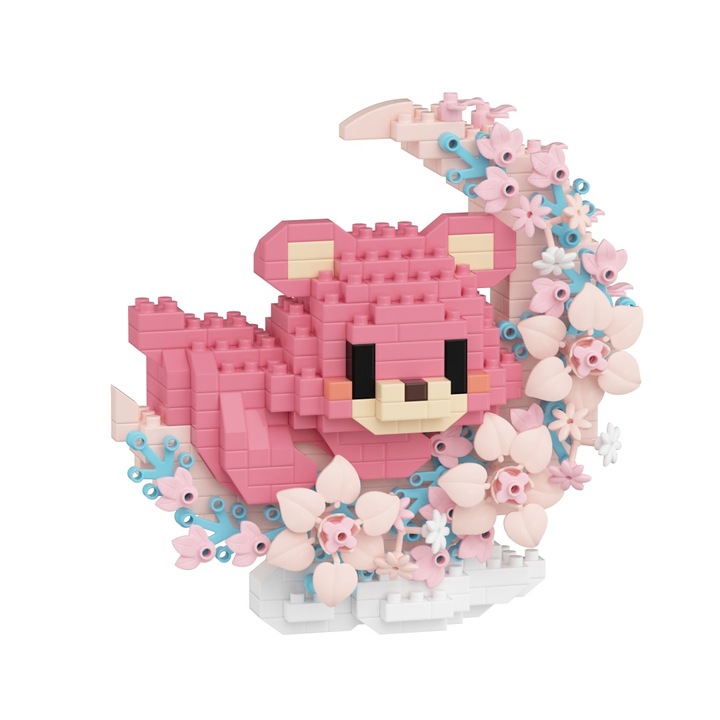 Set de construcție 434pcs, urs roz, multicolor