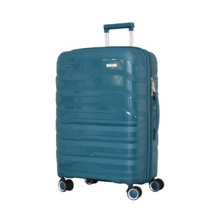 Troler PERFECT++LINE PP 1818, Extensibil, 66/46/27 cm, Albastru-verde