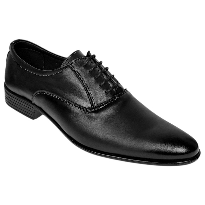 Pantofi barbati eleganti din piele naturala 200764, Negru