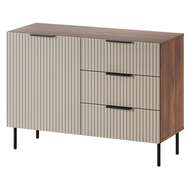 Comoda Cama MEBLE ALMERA, 2 usi, orzech/kaszmir, 104x42x75cm