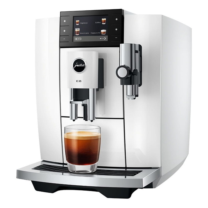 Espressor JURA E8 Piano White, 1450 W, 1.9 L, alb