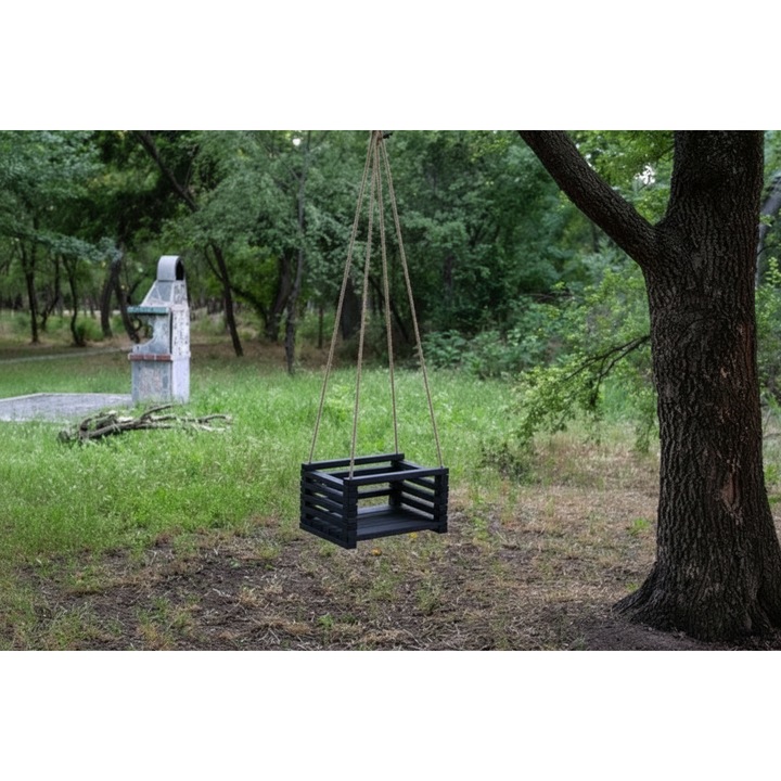 Детска люлка Lemnart SD, Дърво, Черен