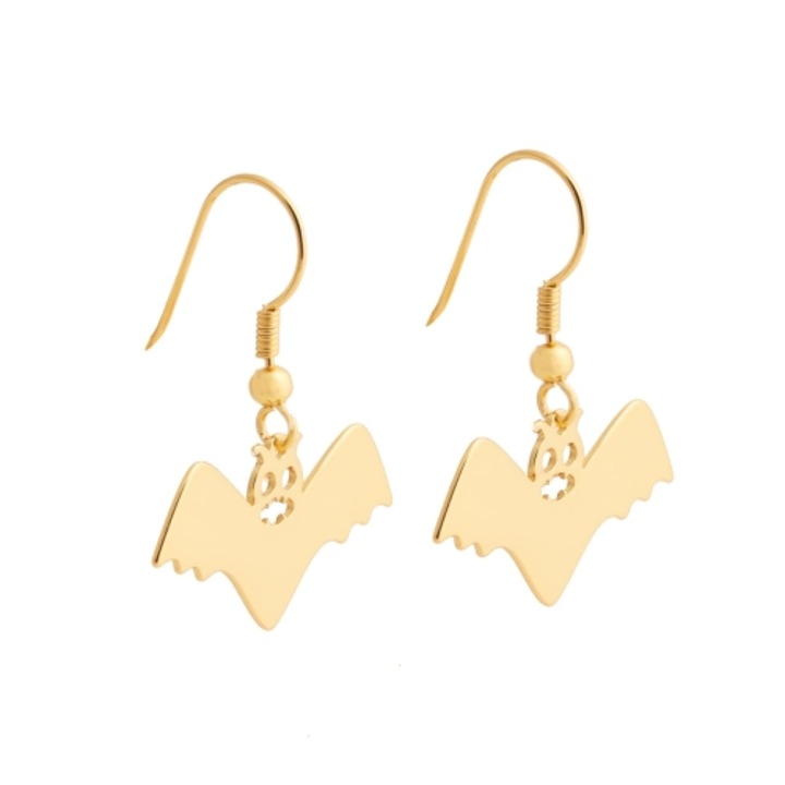 Cercei Colibra, model liliac, auriu, 3.5x3cm