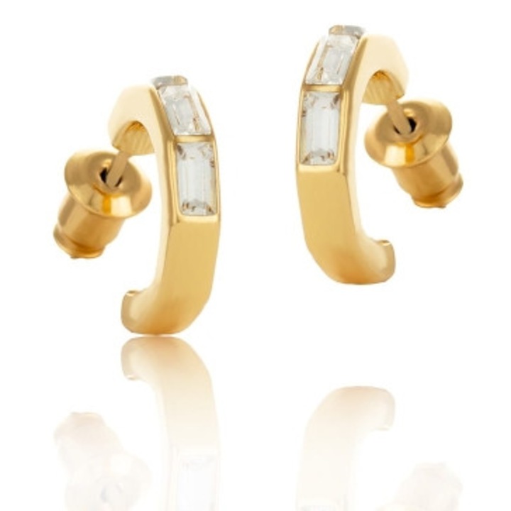 Cercei dama Colibra, cu cristale Preciosa, aurii