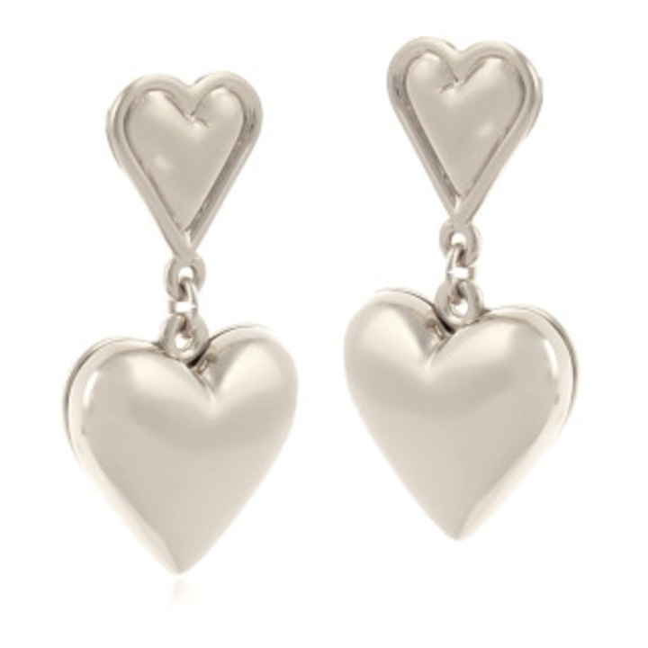 Cercei Colibra, inimioare, argint, 2x2cm