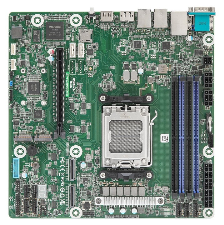 Alaplap ASRock EPYC4000D4U AM5, kompakt méret, AMD processzorokhoz