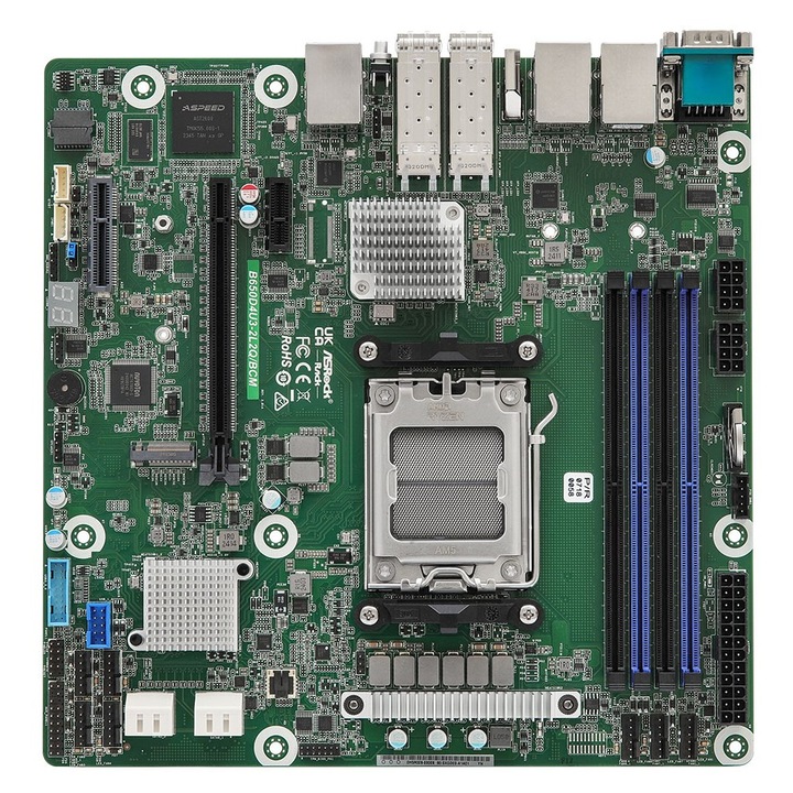 ASRock B650D4U3-2L2Q alaplap, AM5, 2 PCIe foglalat, 4x DIMM, ATX