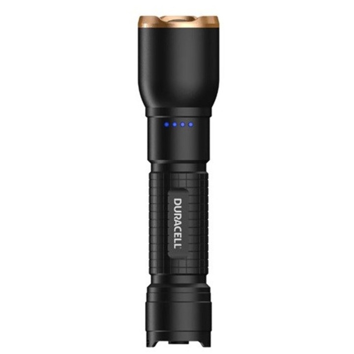 Фенер Duracell DF750R, 300 лумена, водоустойчив, черен