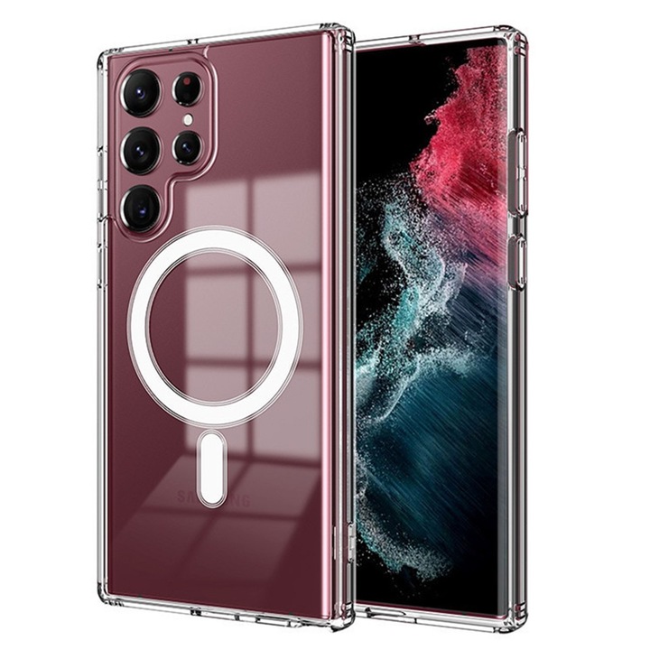 Husa de Protectie, pentru Samsung S25 Ultra, magnetica/rezistenta la caderi/amprente, Sundiguer, transparenta