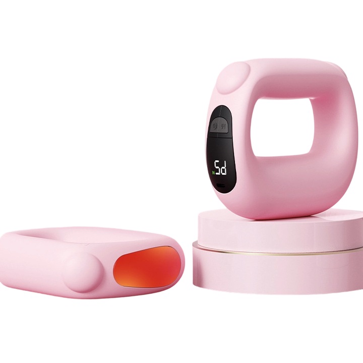 Aparat de masaj vibrant, inel yoga pentru gat si umeri, potrivit pentru masajul abdomenului, taliei, gatului, picioarelor, umerilor si gatului, etc., roz