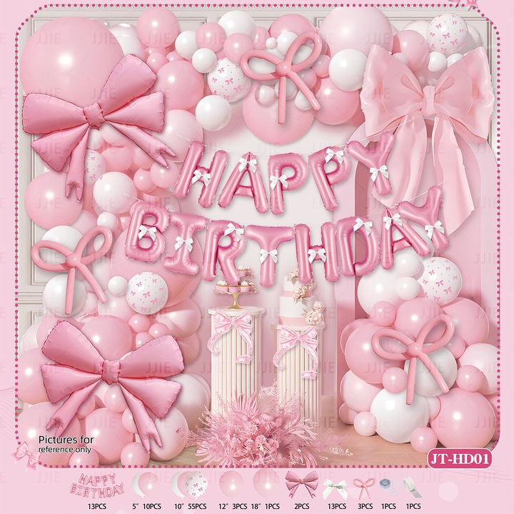 Комплект балони и панделки, декорация за Свети Валентин, JT-HD01