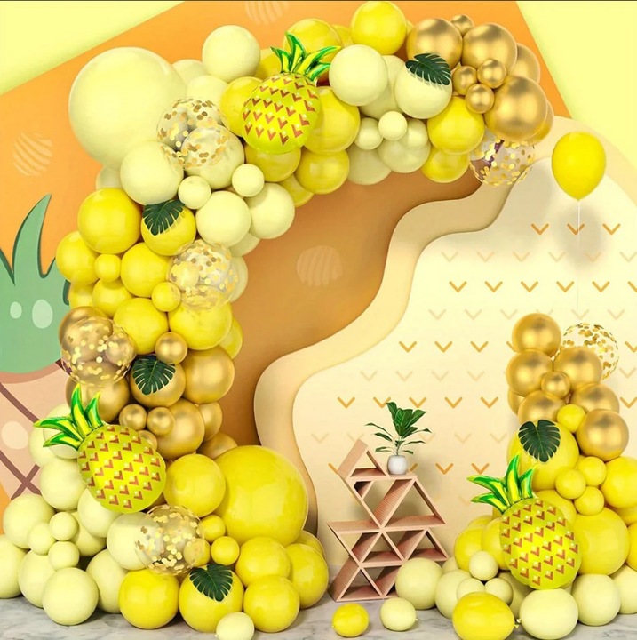 Комплект балони на тема плодове, декорации за парти, дизайн ананас