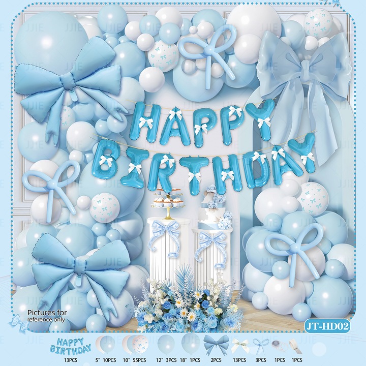 Комплект балони и панделки, декорация за парти за Свети Валентин, JT-HD02