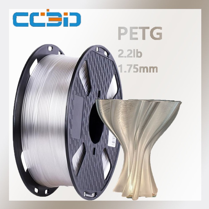Filament átlátszó CC3D, PETG, 1.75mm, 1KG, átlátszó