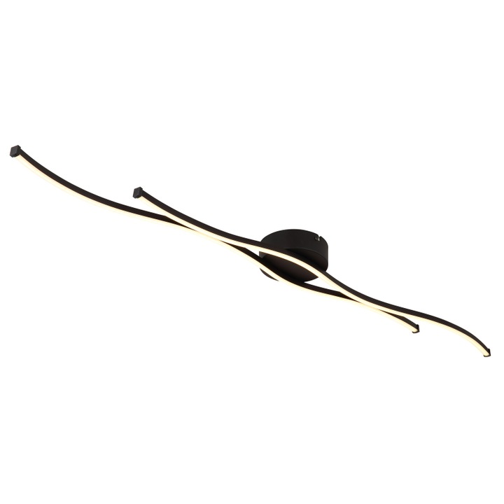 Mennyezeti lámpa, fém matt fekete, alumínium matt fekete, műanyag opál, hosszúság x szélesség x magasság: 1104x130x56mm, LED 30W 230V-tal, 3550lm forrás, 1300lm kimenet, 3000K