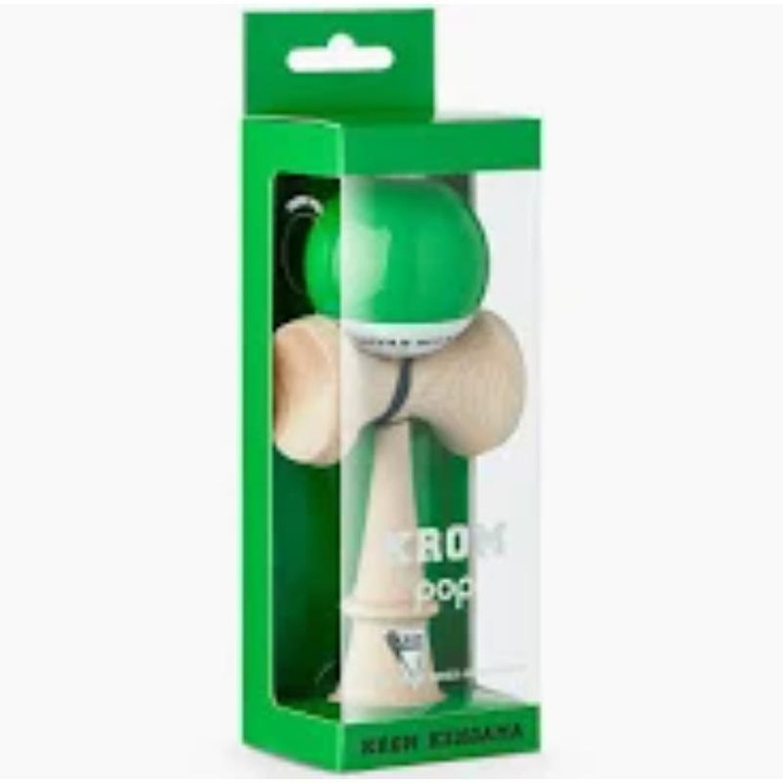 Kendama, Jucărie de îndemânare, Verde, 4.5cm, ideală pentru dezvoltarea coordonării mâna-ochi și echilibrului, 7 ani+