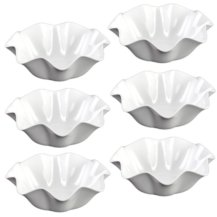 Set 6 boluri RAKI ROSA WHITE melamina 20x8 cm 750 ml