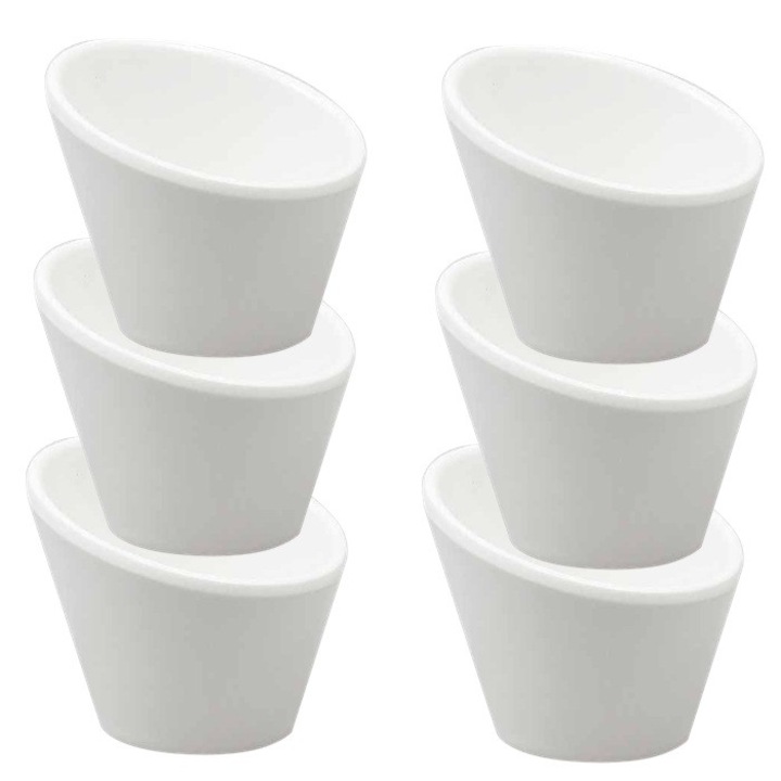 Set 6 boluri pentru sos, melamina, alb, RAKI VEZHI, 7xh6cm