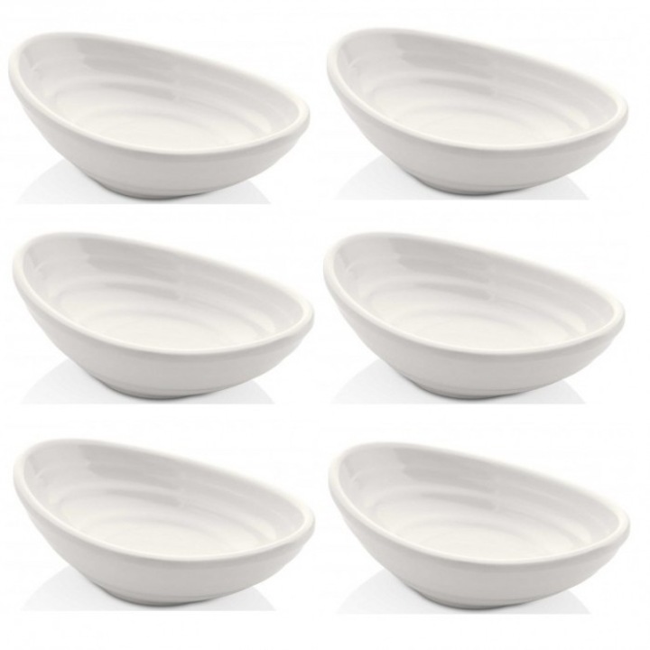 Set 6 boluri Gondola ramekin alba RAKI 6, 3x10, 5x3, 3cm