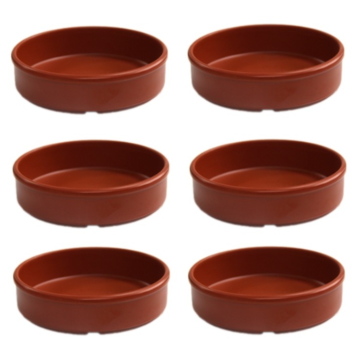 Set 6 boluri servire aperitive RAKI 15cm melamina maro