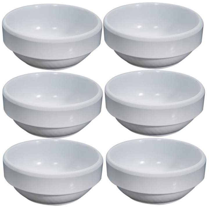 Set 6 boluri suprapozabile Culinaro 7cm culoare alba