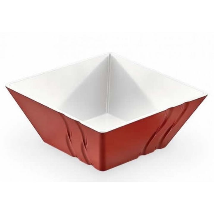 Bol patrat RAKI LUXOR BICOLOR RED melamina 24x24x10cm 3lt