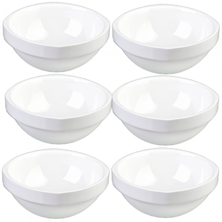 Set 6 boluri patrat suprapozabil melamina RAKI 14x14x5, 5cm